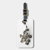 Mars durchhalten sich auf weißem Hintergrund. Gepäckanhänger (Vorderseite vertikal)