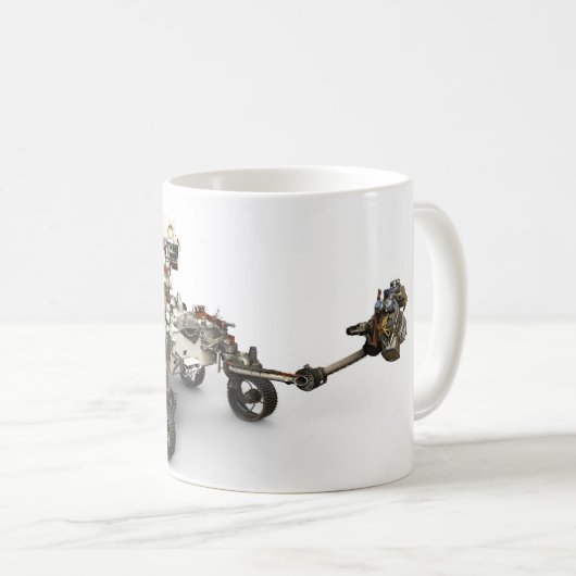 Mars durchhalten sich auf weißem Hintergrund. Kaffeetasse (VorderseiteRechts)