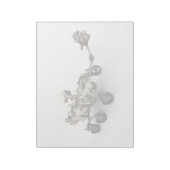 Mars durchhalten sich auf weißem Hintergrund. Notizblock (Rotiert)