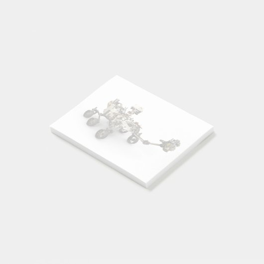 Mars durchhalten sich auf weißem Hintergrund. Post-it Klebezettel (angewinkelt)