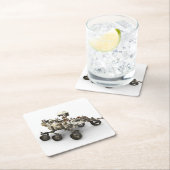 Mars durchhalten sich auf weißem Hintergrund. Rechteckiger Pappuntersetzer (Vor Ort)