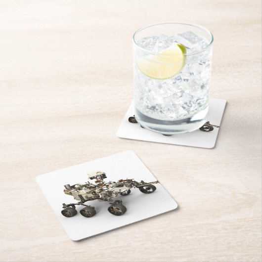 Mars durchhalten sich auf weißem Hintergrund. Rechteckiger Pappuntersetzer (Vor Ort)