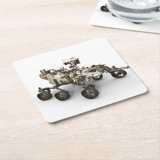 Mars durchhalten sich auf weißem Hintergrund. Rechteckiger Pappuntersetzer (angewinkelt)