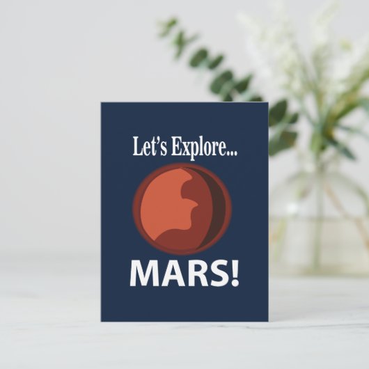 Mars entdecken Mars Postkarte (Stehend Vorderseite)