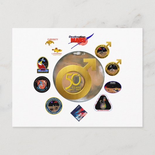 Mars Erkundung um 50! Postkarte (Vorderseite)