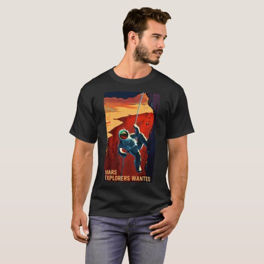 Mars Explorers Gewollt Poster T-Shirt (Vorne ganz)