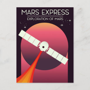 Mars Express - Erforschung der Mars-Weltraumkunst. Postkarte