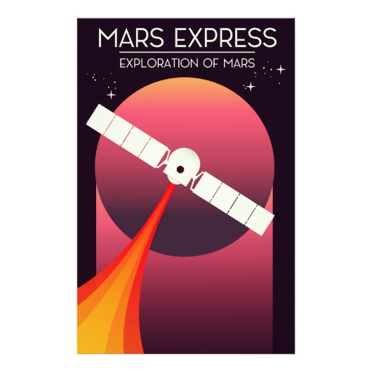 Mars Express - Erkundung der Mars Weltraumkunst. Fotodruck (Vorne)
