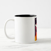 Mars Express - Erkundung der Mars Weltraumkunst. Zweifarbige Tasse (Links)