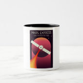 Mars Express - Erkundung der Mars Weltraumkunst. Zweifarbige Tasse (Mittel)