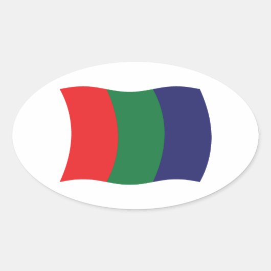 Mars-Flaggenaufkleber Ovaler Aufkleber (Vorderseite)