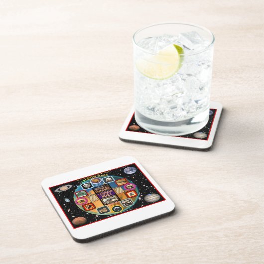 Mars Gesichter Getränkeuntersetzer (Rechte Seite)