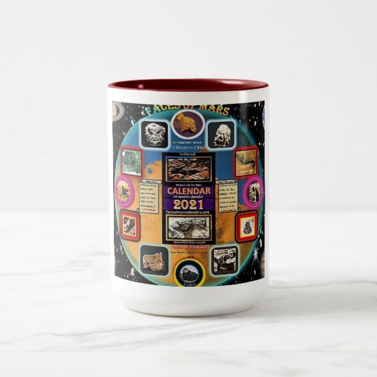 Mars Gesichter Zweifarbige Tasse (Mittel)