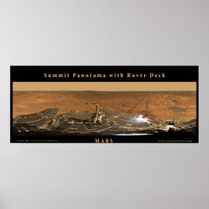 Mars Gipfelpanorama mit Rover Deck Poster