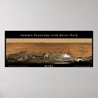 Mars Gipfelpanorama mit Rover Deck Poster