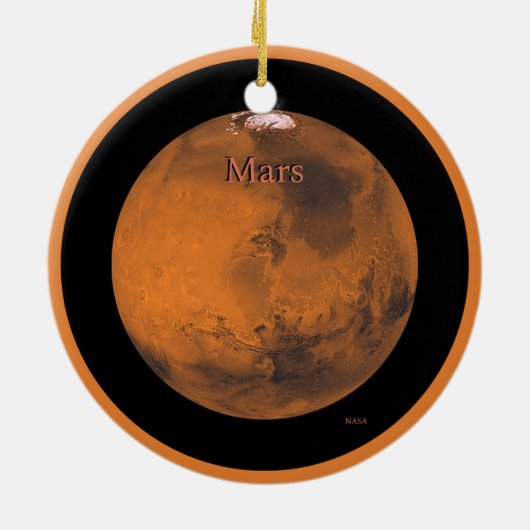 Mars Globe von der NASA Keramik Ornament (Hinten)