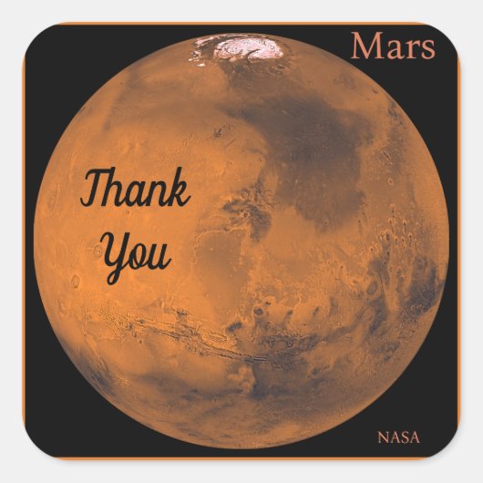 Mars Globe von der NASA Quadratischer Aufkleber (Vorderseite)