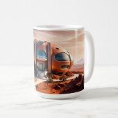 Mars Habitat Alpha - AI Sci-Fi-Architektur Kaffeetasse (VorderseiteRechts)