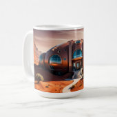 Mars Habitat Alpha - AI Sci-Fi-Architektur Kaffeetasse (Vorderseite Links)
