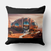 Mars Habitat Alpha - AI Sci-Fi-Architektur Kissen (Vorderseite)