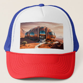 Mars Habitat Alpha - AI Sci-Fi-Architektur Truckerkappe