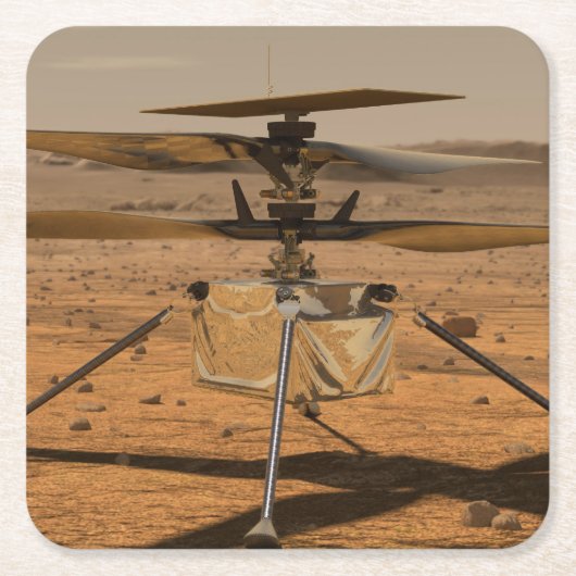 Mars Hubschrauber für den Einfallsreichtum Rechteckiger Pappuntersetzer (Vorderseite)