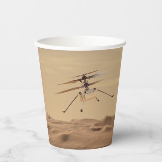 Mars Hubschrauberflug Pappbecher (Vorderseite)