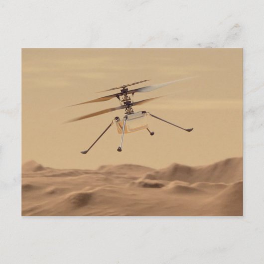Mars Hubschrauberflug Postkarte (Vorderseite)