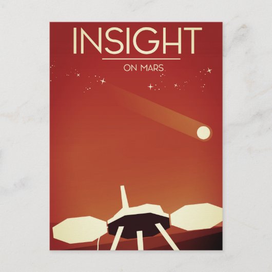 Mars im Weltraum Kunst Postkarte (Vorderseite)