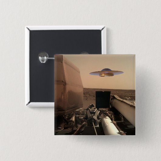 Mars InSight Alien UFO Saucer Begegnung Button (Vorne & Hinten)