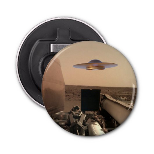 Mars InSight Alien UFO Saucer Begegnung Flaschenöffner (Vorderseite)