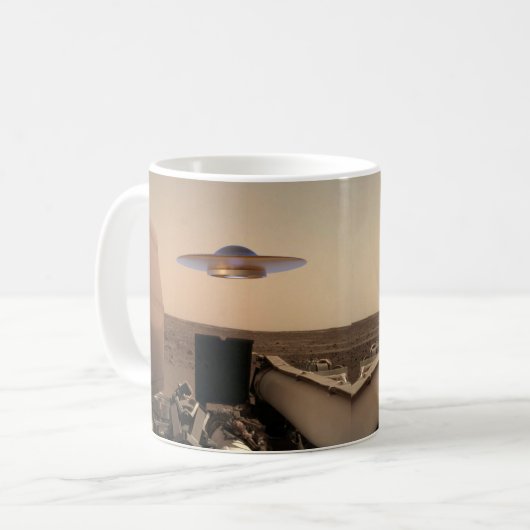 Mars InSight Alien UFO Saucer Begegnung Kaffeetasse (Vorderseite Links)