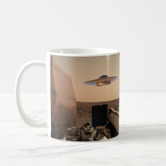 Mars InSight Alien UFO Saucer Begegnung Kaffeetasse (Links)