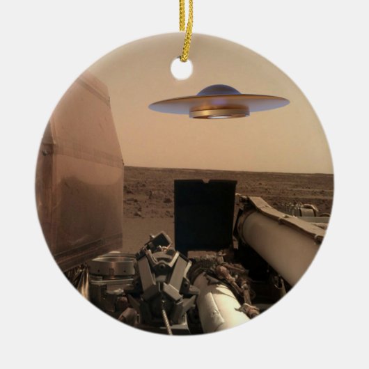 Mars InSight Alien UFO Saucer Begegnung Keramik Ornament (Vorne)