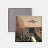 Mars InSight Alien UFO Saucer Begegnung Magnet (Vorderseite/Rückseite)