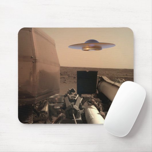 Mars InSight Alien UFO Saucer Begegnung Mousepad (Mit Mouse)