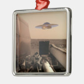 Mars InSight Alien UFO Saucer Begegnung Ornament Aus Metall (Links)