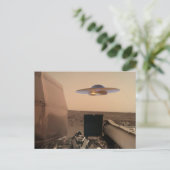 Mars InSight Alien UFO Saucer Begegnung Postkarte (Stehend Vorderseite)