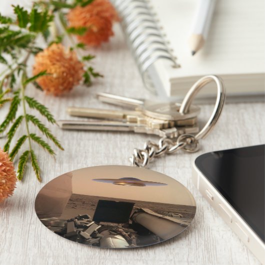 Mars InSight Alien UFO Saucer Begegnung Schlüsselanhänger (Seite)