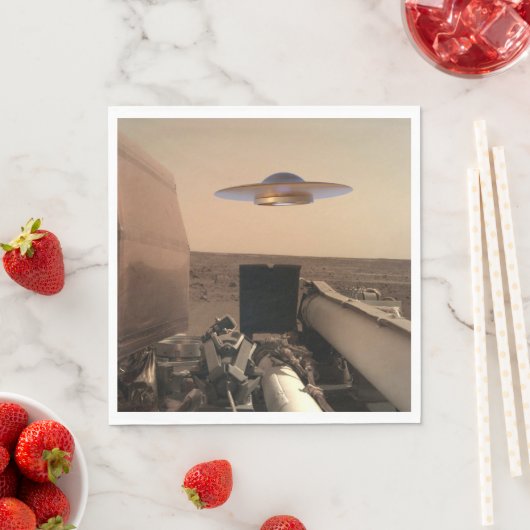 Mars InSight Alien UFO Saucer Begegnung Serviette (Beispiel)