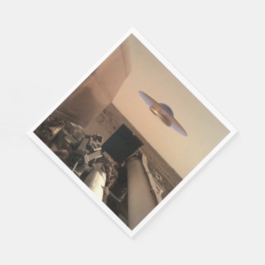 Mars InSight Alien UFO Saucer Begegnung Serviette (Ecke)