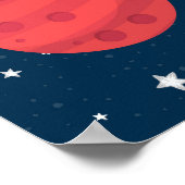 Mars Junge Kinderzimmer Print Stars Galaxy Weltrau Poster (Ecke)