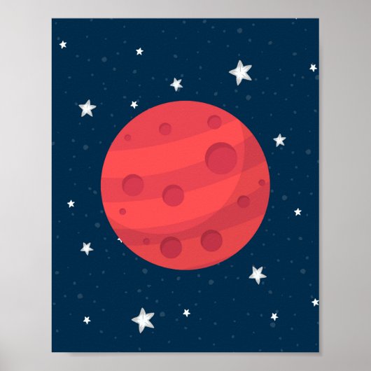 Mars Junge Kinderzimmer Print Stars Galaxy Weltrau Poster (Vorne)