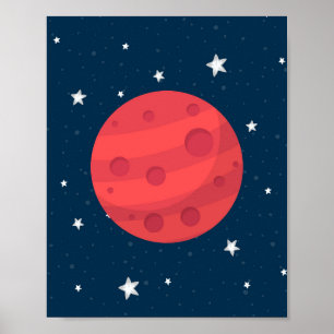 Mars Jungen Kinderzimmer Druck Sterne Galaxie Welt Poster