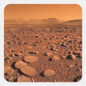 Mars Landschaft Quadratischer Aufkleber (Vorderseite)