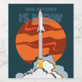 Mars Landungsrakete Weinetikett (Einzelnes Label)