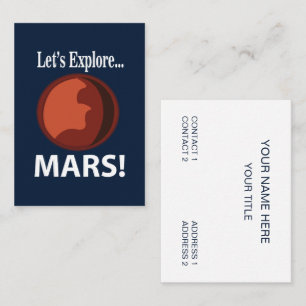 Mars Lass uns den Mars erkunden Visitenkarte