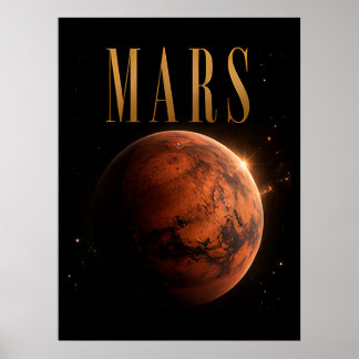 Mars Luxus-Weltraum-Editorial-Grafik Poster