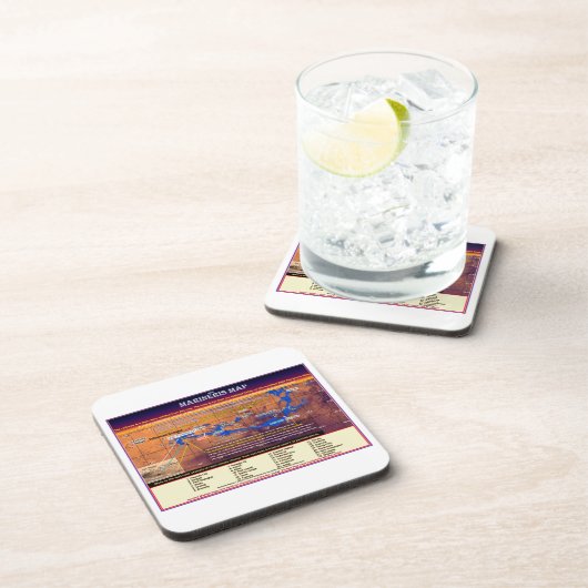 Mars Marineris Karte Getränkeuntersetzer (Rechte Seite)