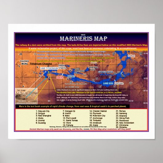 Mars Marineris Karte Poster (Vorne)